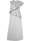 Goen J Ruffle-trimmed Midi Dress In Grey