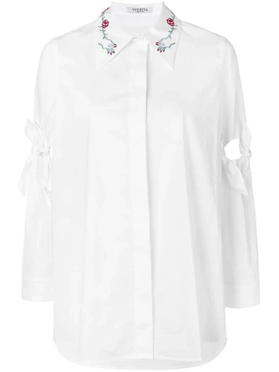 Vivetta Tie Knot Sleeve Shirt In White