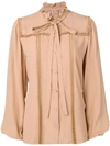 N°21 Pussy Bow Shirt In Neutrals