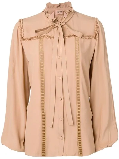 N°21 Pussy Bow Shirt In Neutrals