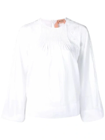 N°21 Broderie Anglaise Blouse In White