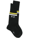 N°21 Striped Socks In 9000 Black