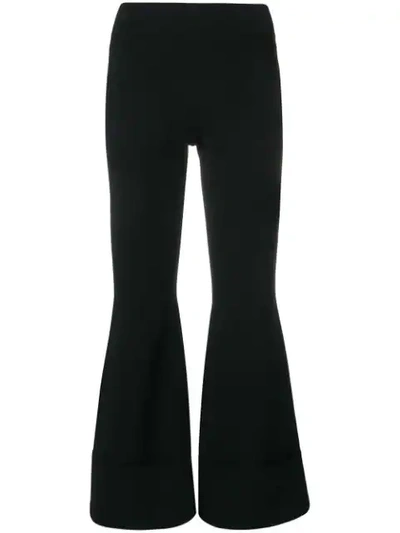 Stella Mccartney Flare Leg Pull-on Ankle Pants In Black