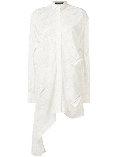 Rokh Lace Cut-out Shirt In White