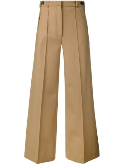 Rokh Cropped Wide-leg Trousers In Neutrals