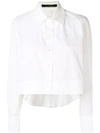 Rokh Pleated Panel Cropped Shirt In White