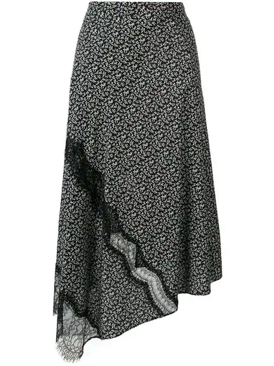 Joseph Floral Lace Skirt In Black