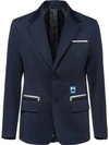 Prada Technical Jersey Jacket In Blue