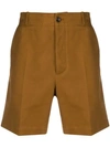 Gucci Logo-embroidered Chino Shorts In Brown