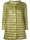 Herno Funnel Neck Padded Jacket In Green