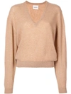 Khaite Cashmere V-neck Sweater In Brown
