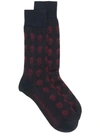 Alexander Mcqueen Skull Pattern Socks - Blue