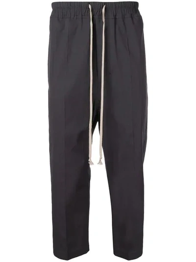 Rick Owens Cropped Tailored Trousers In Blue