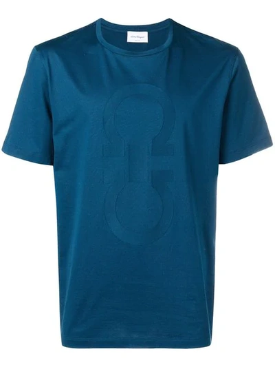 Ferragamo Logo T-shirt In Blue
