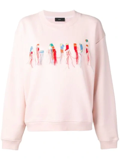 Alanui Logo Embroidered Sweatshirt In Pink