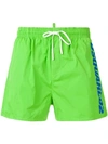 Dsquared2 Green Swim Shorts In Technical Fabric In Green/blue