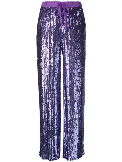 P.a.r.o.s.h Sequin Loose Fit Trousers In Purple