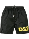 Dsquared2 Graphic Logo-print Swim Shorts In Black