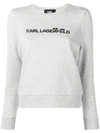 Karl Lagerfeld Embroidered Logo Sweatshirt In Grey