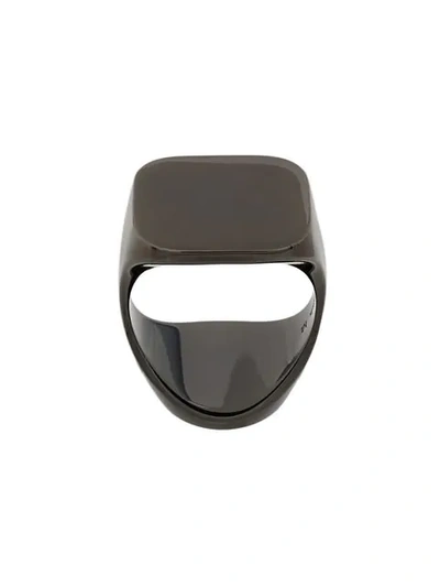 Maison Margiela Squared Armour Ring In Black