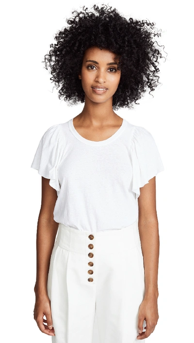 A.l.c Women's Carrie Flutter-sleeve Cotton Tee In White