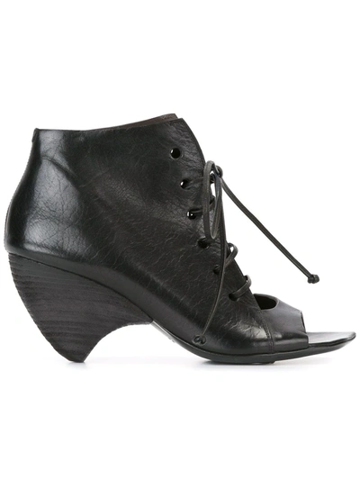 Marsèll Structured Lace-up Ankle Boots In Black