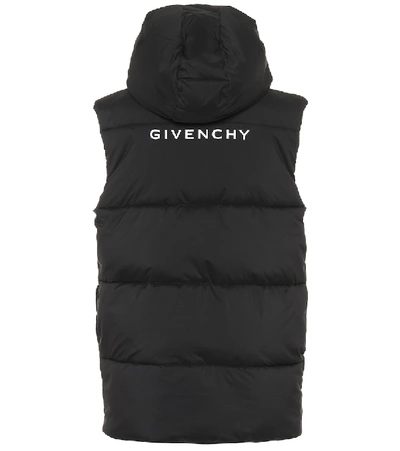 Givenchy Logo-back Sleeveless Quilted Vest In Black