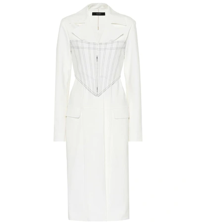 Ellery Visual Pun Corset Stretch Cotton Coat In White