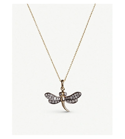 Annoushka Love Diamonds 18ct Yellow-gold Dragonfly Pendant Necklace In Silver