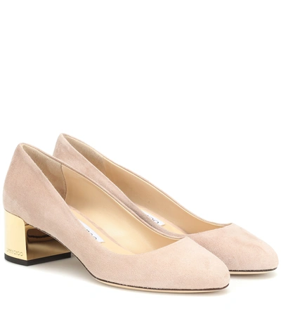 Jimmy Choo Women's Jessie Block-heel Suede Pumps In Ballet Pink