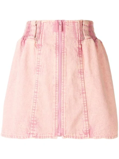 Miu Miu High-waisted Denim Skirt In Pink
