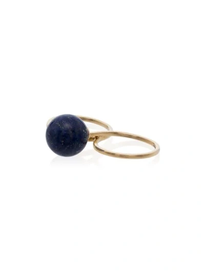 Asherali Knopfer Daliagreen 18k Gold Mix And Match Pearl And Lapis Ring In Blue