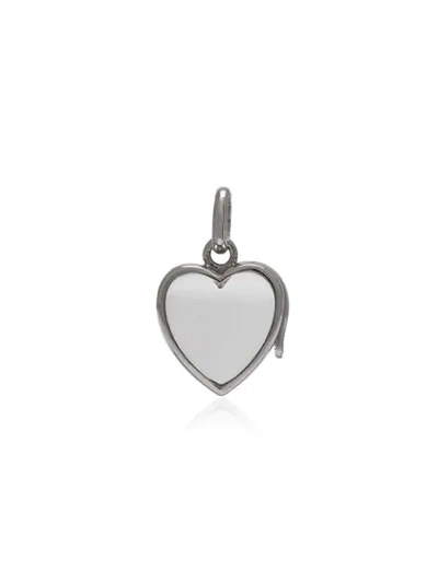 Loquet White Gold Small Heart Locket Necklace In Metallic