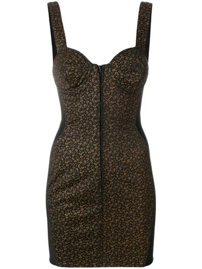 Pre-owned Jean Paul Gaultier Vintage Flower Print Panelled Dress In Black