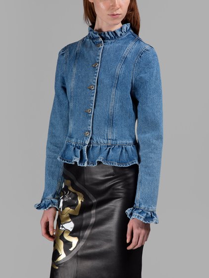 women's ruffled denim jacket