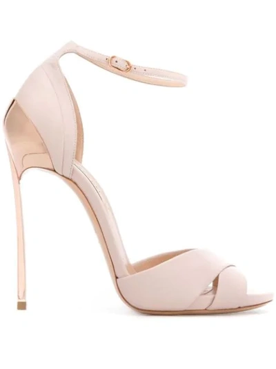 Casadei High Leather Sandals In Pink