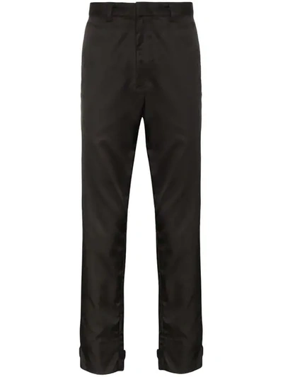 Prada Velcro Cuff Cropped Trousers In Black