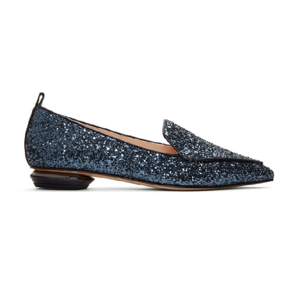 Nicholas Kirkwood Beya Glitter Loafers In Midnight