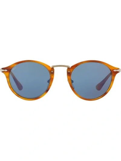 Persol 3166s Men's Round Sunglasses In Blue