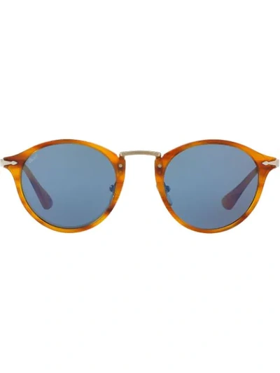 Persol 3166s Men's Round Sunglasses In Brown