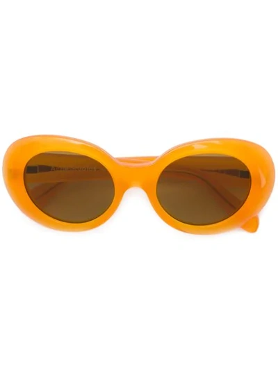 Acne Studios Mustang Oval Sunglasses In 橘色