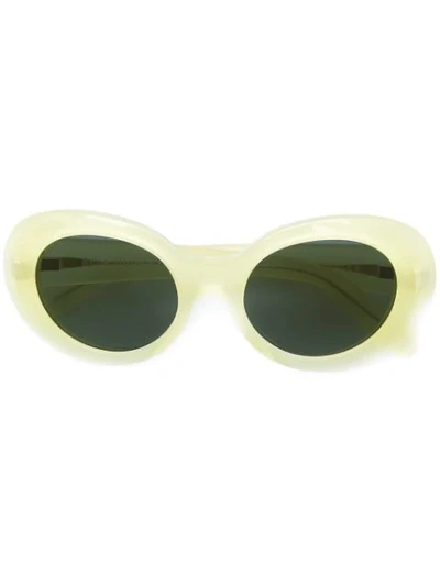 Acne Studios Mustang Oval Sunglasses In 黄色