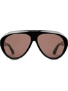 Gucci Navigator Sunglasses With Double G In Black