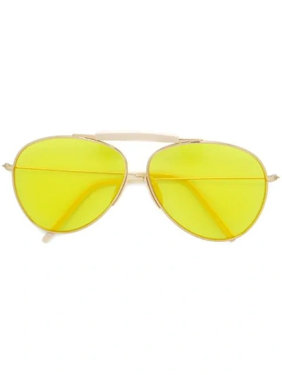 Acne Studios Howard Aviator Sunglasses In 金色