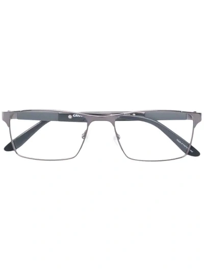Carrera Rectangular Framed Metal Glasses In Grey