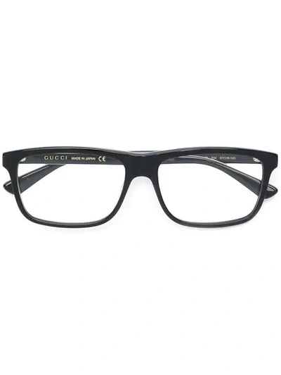 Gucci Rectangle Frame Glasses In 黑色