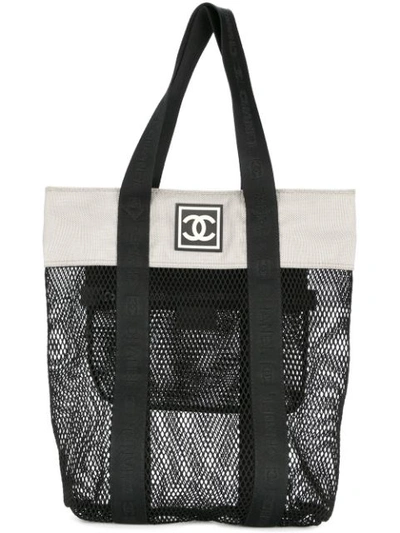 Pre-owned Chanel 2003-2004 Cc Sports Line Tote Bag In Black