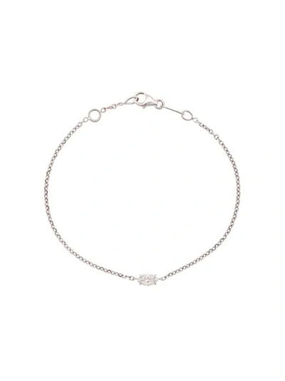 Anita Ko 18kt White Gold Marquis Diamond Chain Bracelet In Silver