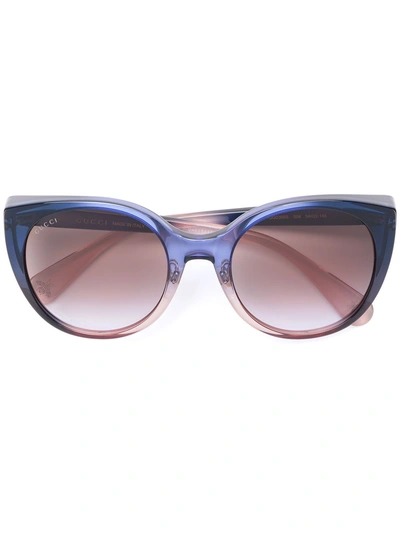 Gucci Eyewear Oversized Cat Eye Sunglasses - Blue In 蓝色