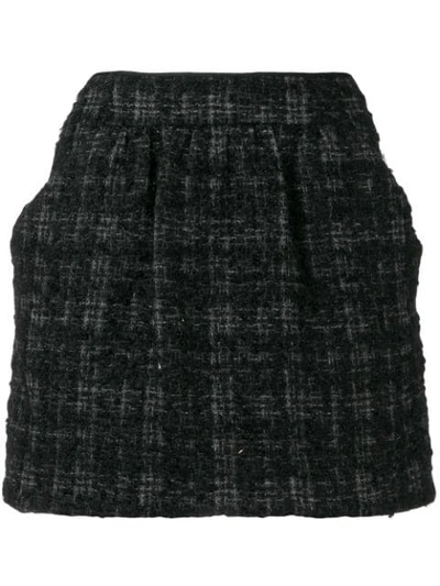 Pre-owned Prada 1990's Checked Mini Skirt In Black